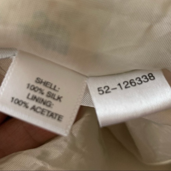 ANN Taylor White Silk Print Pleated Skirt Size 6 - Picture 5 of 5